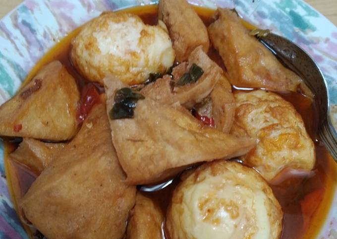 Resep Telor Tahu Bumbu Kecap Manis Pedas Oleh Amih Nurul - Cookpad