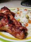 Piernas de pollo bate jugositas al chile mirasol