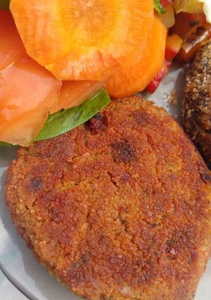 Una foto de Hamburguesitas de garbanzos (opcional. vegana)