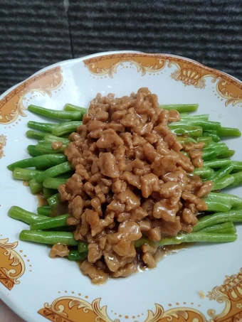 Langkah Gampang Membuat Resep Buncis tumis daging (vegan) yang Enak Banget Anti Ribet, Lezat