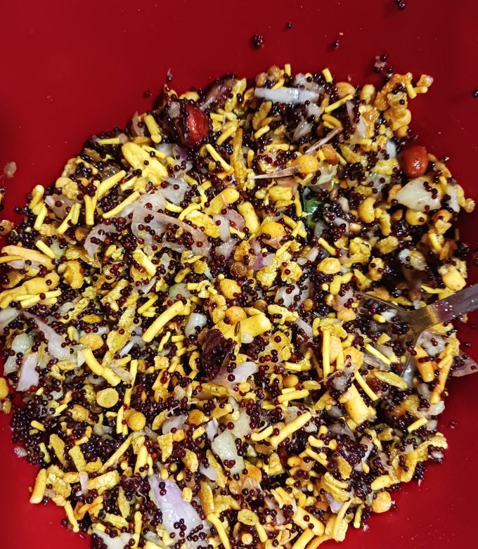 A picture of Sprouted Ragi Bhel.