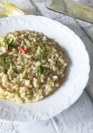Foto di Risotto alla lattuga e pomodori secchi