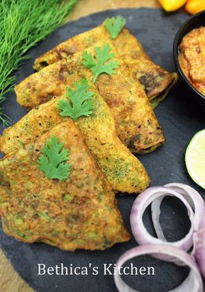 A picture of Masoor Dal Cheela.
