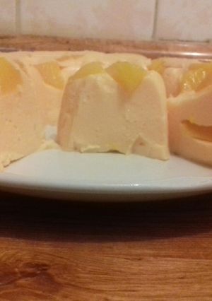 Una foto de Gelatina de yogurt de durazno