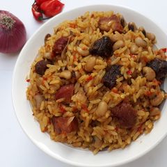 A picture of Rice and Beans Jollof.