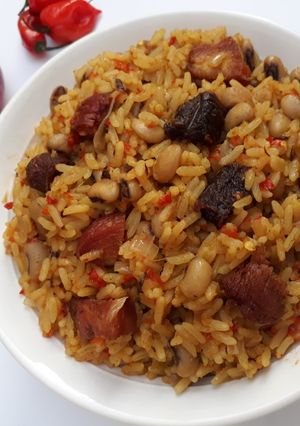 A picture of Rice and Beans Jollof.