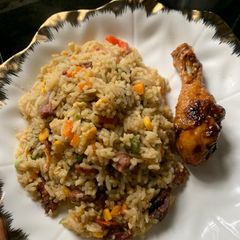 A picture of Leftover suya rice (my version).