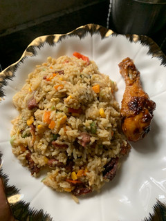 A picture of Leftover suya rice (my version).