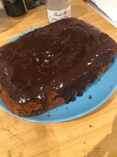Una foto de Bizcocho de chocolate y frambuesa