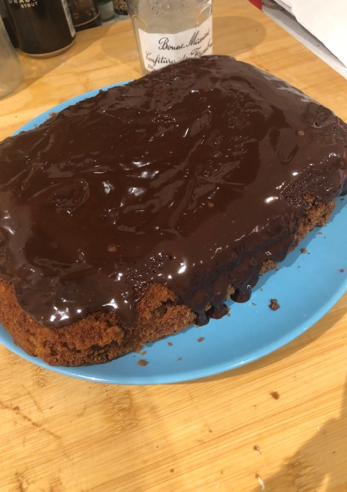 Una foto de Bizcocho de chocolate y frambuesa