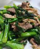 芥蘭苗炒雙肉片