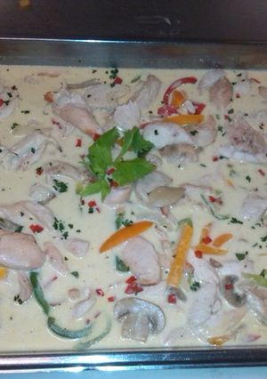 Una foto de Fajitas de pollo a la king
