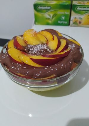 A picture of Quick custard and cream dessert.