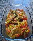 Filetes de merluza con verduras al horno