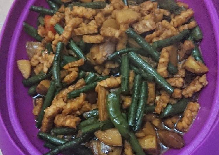 Orek Tengkol (tempe jengkol) kacang panjang