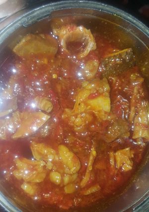 A picture of Offals pepper soup.
