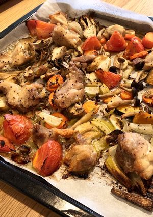 A picture of Roasted Chicken & Vegetables.