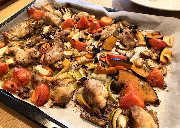 Recipe of Perfect Roasted Chicken &amp; Vegetables