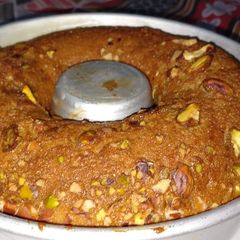 A picture of Gurr or sooji ka Cake.