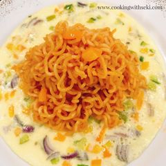 Kiddies meal... JOLLOF NOODLES and FRIED VEGETABLE OMELETTE A picture of Kiddies meal... JOLLOF NOODLES and FRIED VEGETABLE OMELETTE.