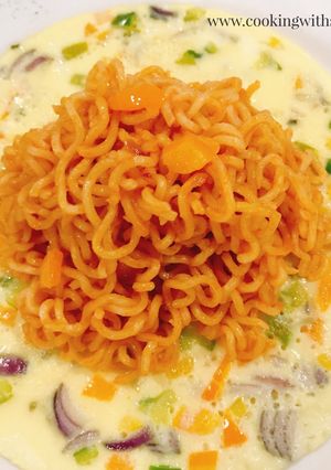 A picture of Kiddies meal... JOLLOF NOODLES and FRIED VEGETABLE OMELETTE.