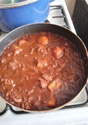 Una foto de Bistec en chile pasilla