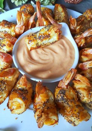 Une photo de Feuilletés aux crevettes