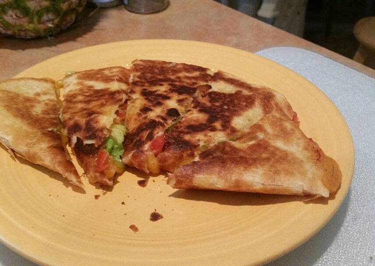 Simple Way to Make Any-night-of-the-week Very Easy Avocado and Tomato Quesadillas