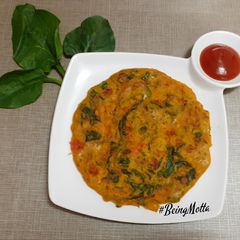 A picture of Malabar Spinach-Besan Chilla.