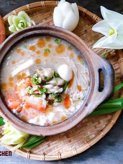 Hình của món Súp hàu hải sản.