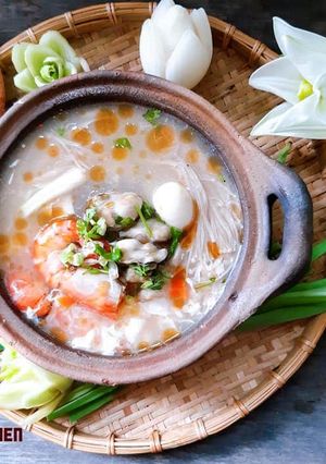 Hình của món Súp hàu hải sản.
