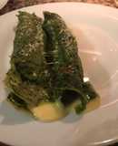 Canelones tibios de espinacas