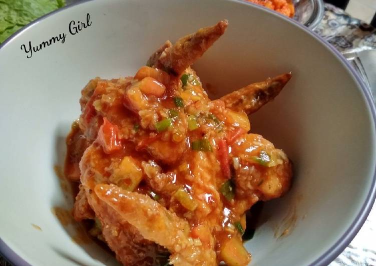 Resep 23. Tomato Chicken Wings Saus Tiram yang Bisa Manjain Lidah