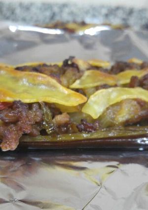 Una foto de Berenjena rellena