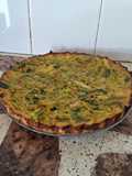 Tortilla de brócoli y puerro al horno