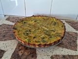Tortilla de brócoli y puerro al horno