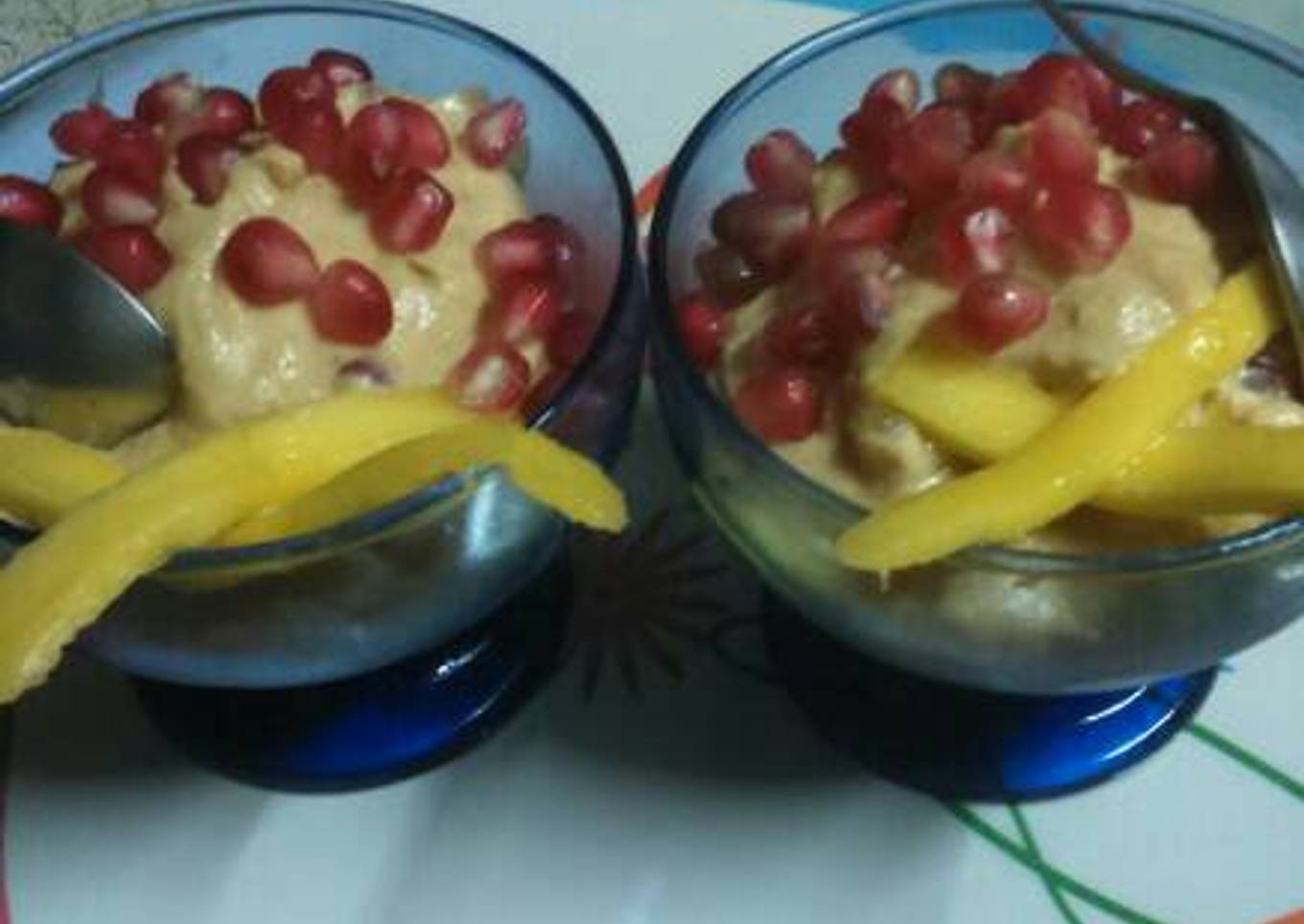 Mango pomegranate ice cream#summers