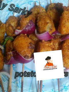 A picture of Potato skewers.