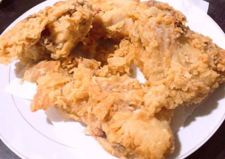 Langkah Mudah untuk Membuat Ayam goreng tepung simple Anti Gagal
