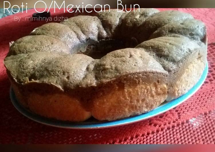 Roti O/Mexican Bun rumahan (bakingpan)