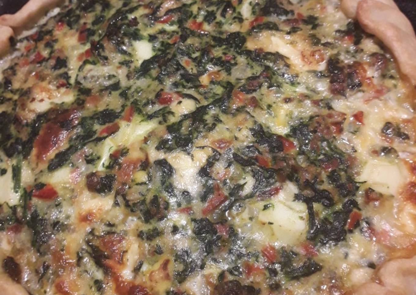 Tarta de espinaca y carne picada