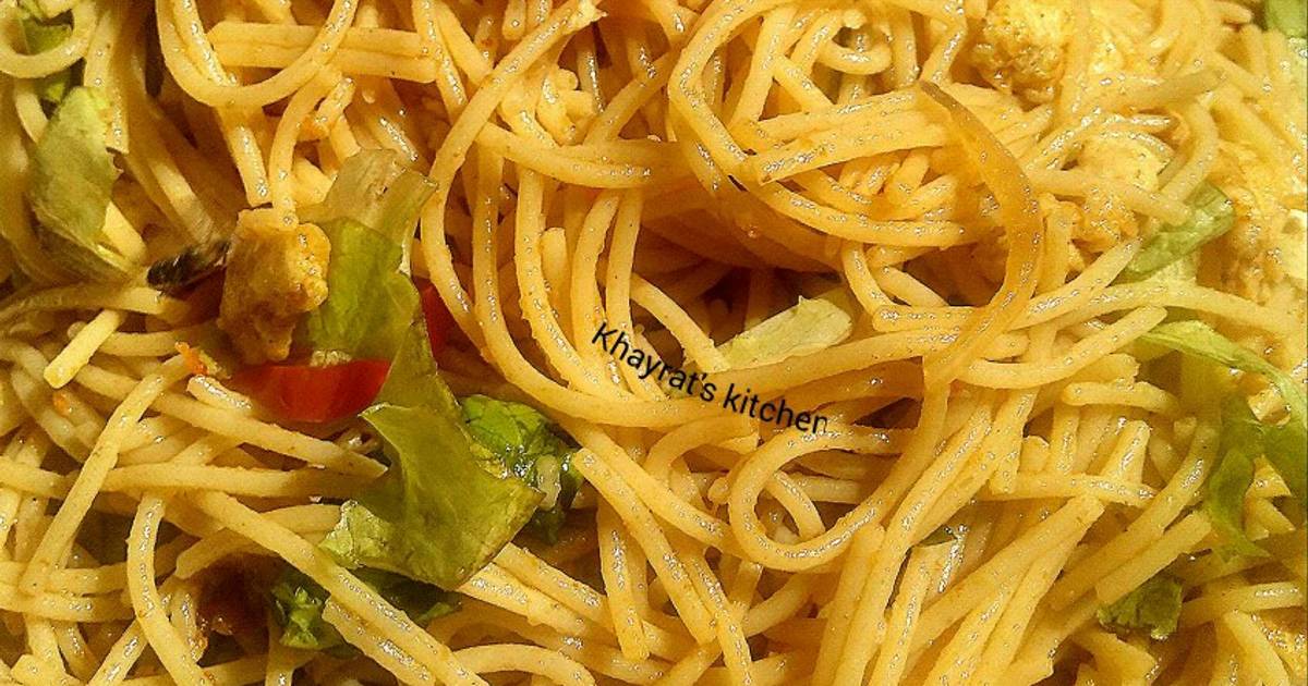 Fried pasta Recipe by Khayrat's Kitchen& Cakes - Cookpad