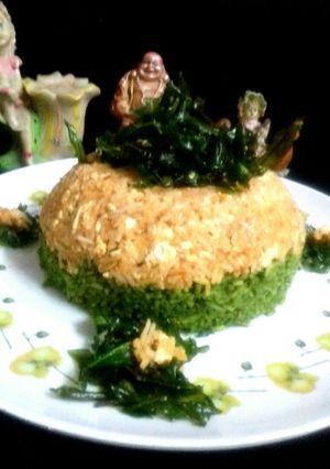 A picture of Spinach Paneer Fried Rice.
