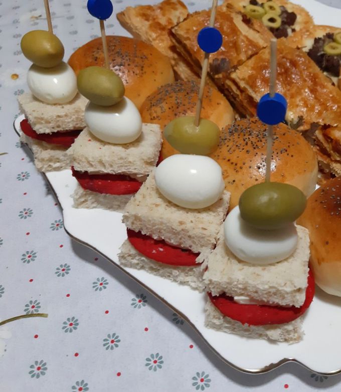 Une photo de Mini club sandwich aux oeufs de caille 🐣