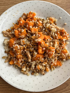 Una foto de Arroz con lentejas y boniato 🍠