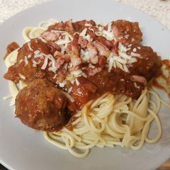 My Style Italian Spaghetti Meatballs in Bolognaise Sauce A picture of My Style Italian Spaghetti Meatballs in Bolognaise Sauce.