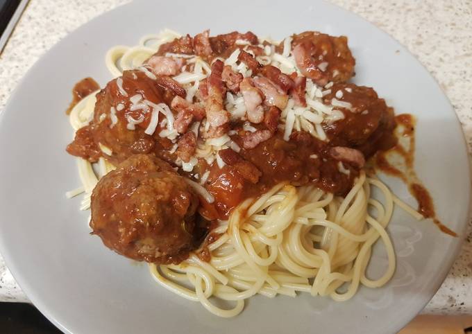 My Style Italian Spaghetti Meatballs in Bolognaise Sauce