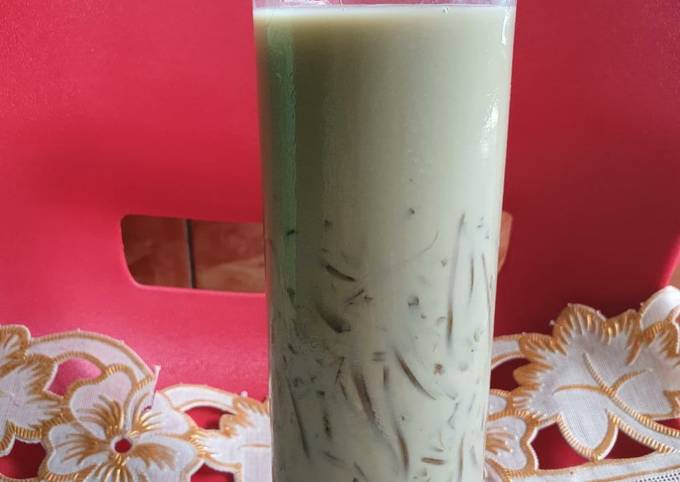 Standar Resep membuat Green tea cin(green tea dan cincau) dijamin lezat