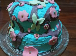 Una foto de Pastel flores de cerezo 🌸💮