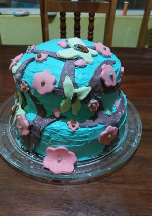 Una foto de Pastel flores de cerezo 🌸💮